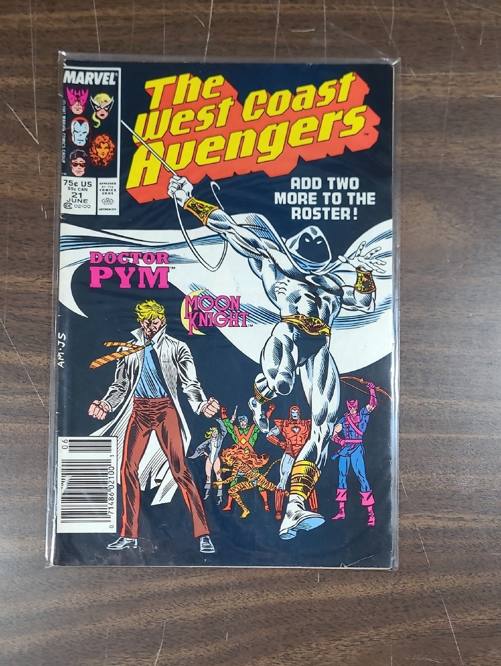 Marvel The West Coast Avengers Comic Book #21 June 1987 Bagged